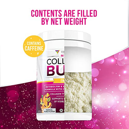 Multi Collagen Burn: Multi-Type Hydrolyzed Protein Peptides with Hyaluronic Acid, Vitamin