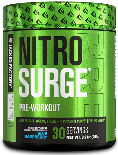 NITROSURGE Pre Workout Supplement - Energy Booster, Instant Strength Gains