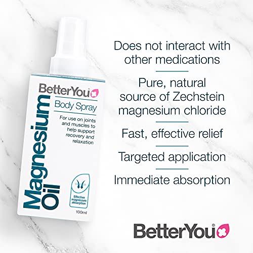 BetterYou Magnesium Oil Body Spray, Pure and Natural Source of Magnesium Chloride