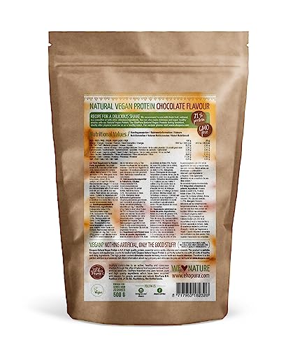 Ekopura Natural Vegan Protein - Chocolate - 500g | 76% Protein | 100% Plant-Based Ingredients