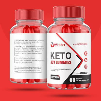 (2 Pack) Vista Keto Acv Gummies - Official Formula, Vegan - Vista Keto + Acv Gummies