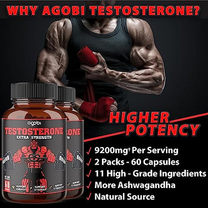 agobi Herbal Test Support for Male Supplement - Support Efficiency, Speed, Strength