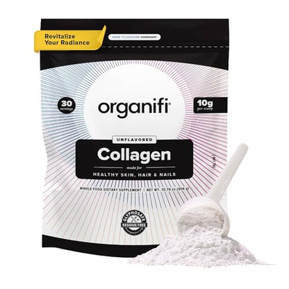 Organifi Collagen Powder - Fuller Hair, Stronger Nails, and Radiant Skin - Replenish