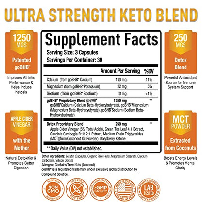 Purely Optimal Keto BHB + Apple Cider Vinegar Capsules with The Mother - Keto Diet