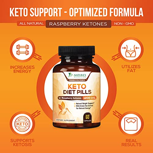 Keto Pills 1200mg - Advanced Support Lean Keto Diet Pills - Use Fat for Energy & Focus in Ketosis