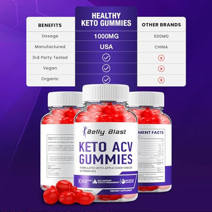 (2 Pack) Belly Blast Keto ACV Gummies - Keto Belly Blast ACV Advanced Formula Belly