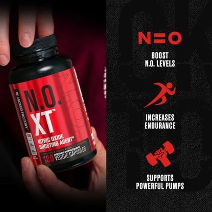 Jacked Factory N.O. XT Nitric Oxide Supplement with Nitrosigine L Arginine, L Citrulline