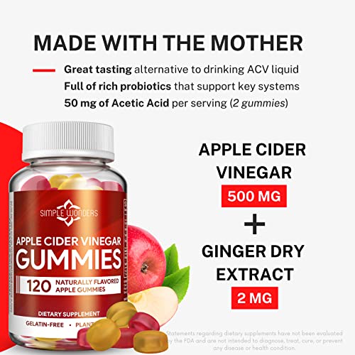 Apple Cider Vinegar Gummies with The Mother - ACV Gummies for Detox, Cleansing & Immune Support