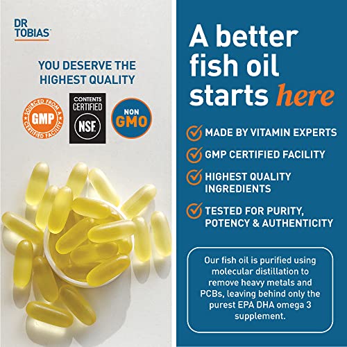 Dr. Tobias Omega-3 Fish Oil, Triple Strength, Supports Brain & Heart Health, 2000 mg