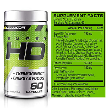 Cellucor Super HD for Men & Women - Enhance Focus and Increase Energy - Capsimax