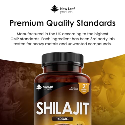 Shilajit Capsules 1400mg 60% Fulvic Acid Pure Shilajit - High Strength Himilayan Shilajit