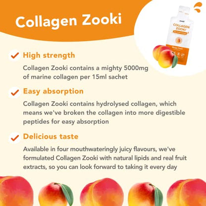 Zooki 5000mg Marine Collagen Liquid Sachets | Hydrolysed Marine Collagen Peptides