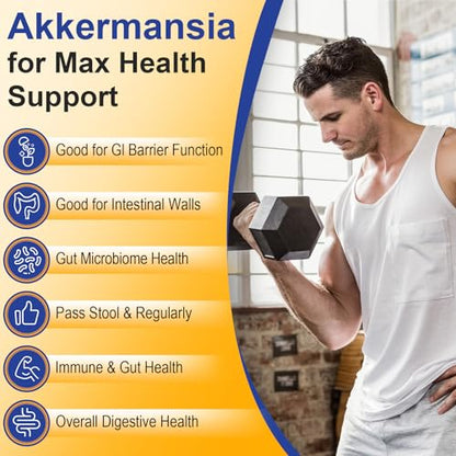 300 Billion AFU Akkermansia Muciniphila - Live Akkermansia Probiotics for Women & Men