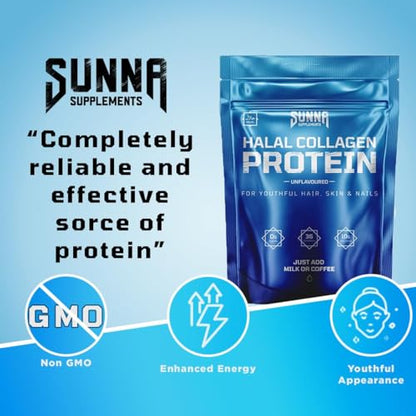 SUNNA SUPPLEMENTS - Halal Bovine Collagen Protein Powder for Hair, Skin, Nails and Joints