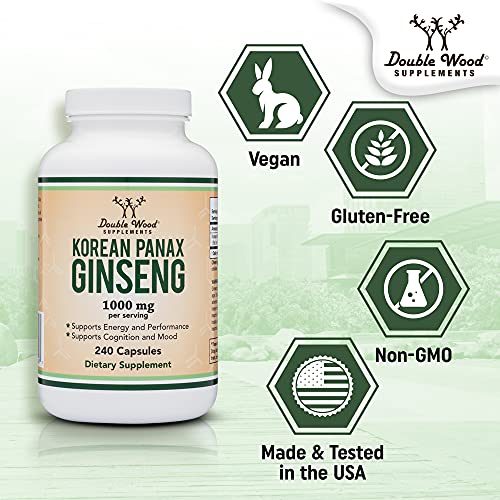 Ginseng Capsules (Korean Red Ginseng Extract, Panax Ginseng 10% Ginsenosides)