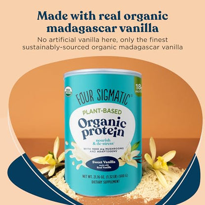 Four Sigmatic Organic Vegan Protein Powder | 18g Plant-Based Protein per Serving