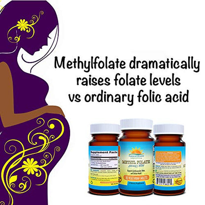 Active Folate Quatrefolic Acid 5-MTHF Methylfolate Smart Choice for Prenatal Heart & Brain