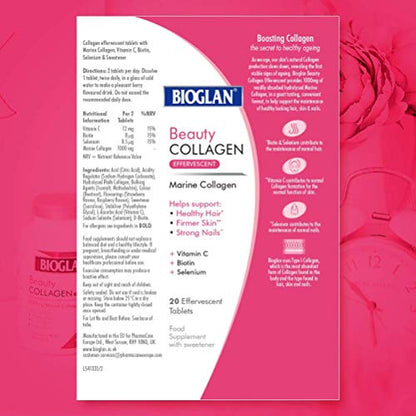 Bioglan Collagen Effervescent | 1000mg | Hydrolysed Marine Collagen