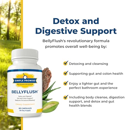 Simple Promise - BellyFlush - Detox and Colon Cleanse - Supports Digestive Health, 60 Capsules