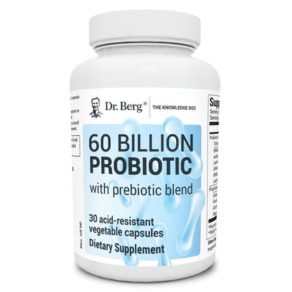 Dr. Berg 60 Billion Probiotic Supplement - Probiotics for Men & Women - Pre and Probiotics