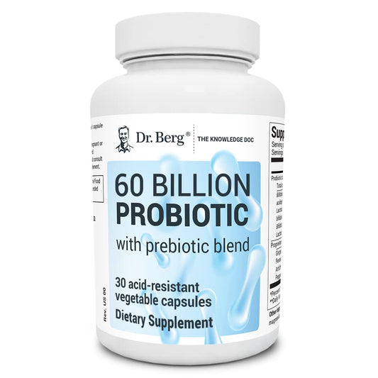 Dr. Berg 60 Billion Probiotic Supplement - Probiotics for Men & Women - Pre and Probiotics