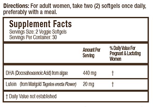 Ally Nature Vegan Prenatal DHA 440mg – Lutein 20mg For Pregnancy – Non-GMO Prenatal Multivitamin