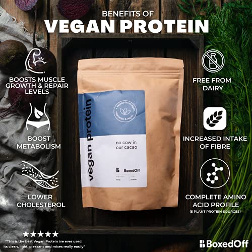 Vegan Protein Powder, Complete Plant Based Protein - 5 Plant Protein Sources - No Additives