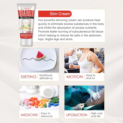 Hot Cream 2 Pack, Slimming Hot Cream for Belly Burns Fat, Slimming Cream Fat Burning