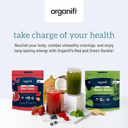 Organifi Green Juice and Red Juice Bundle - 30 Day Supply - Delicious, Refreshing Organic