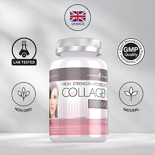 Hydrolysed Collagen High Strength 1,000mg for Hair, Skin & Nails, 60 Tablets, Evolution Slimming