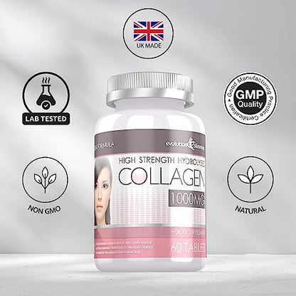 Hydrolysed Collagen High Strength 1,000mg for Hair, Skin & Nails, 60 Tablets, Evolution Slimming