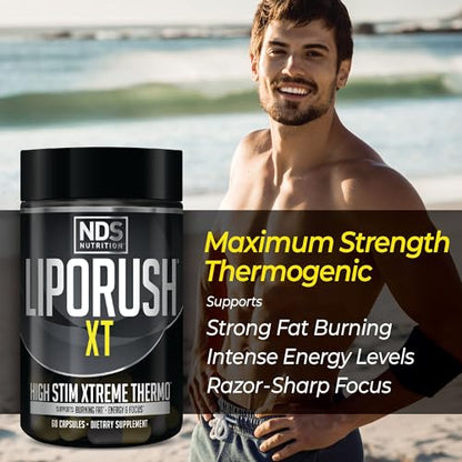 LIPORUSH NDS Nutrition XT - Super Concentrated Thermogenic with L-Carnitine & Teacrine