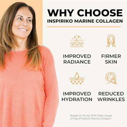 Marine Collagen Powder for Women - Marine Collagen with Hyaluronic Acid, Vitamin C