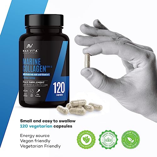 Marine Collagen Supplement 1200mg with Hyaluronic Acid & Vitamin C Hydrolysed Peptides Powder