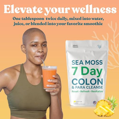 Atlantic Naturals Sea Moss 7 Day Colon and para Cleanse | Detox, Gut Health and Intestinal