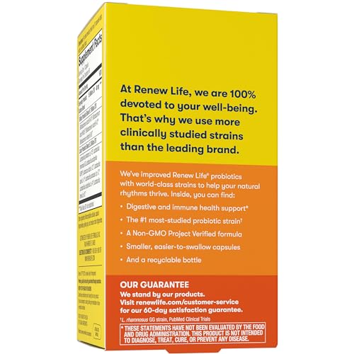 Renew Life Everyday Probiotic Capsules, Daily Supplement Supports Urinary, Digestive