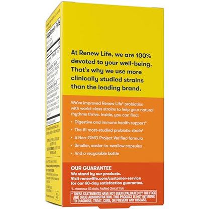 Renew Life Everyday Probiotic Capsules, Daily Supplement Supports Urinary, Digestive