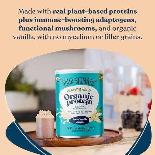 Four Sigmatic Organic Vegan Protein Powder | 18g Plant-Based Protein per Serving