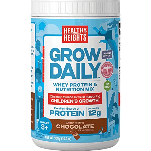 Grow Daily 3+ Shake Mix 7-serving Canister by Healthy Heights - Protein Powder 