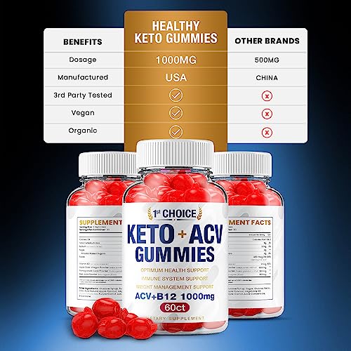 (2 Pack) 1st Choice Keto ACV Weight Loss Gummies Keto First Choice ACV Advanced