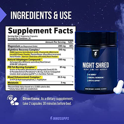 InnoSupps Night Shred | Night Time Fat Burner and Natural Sleep Support