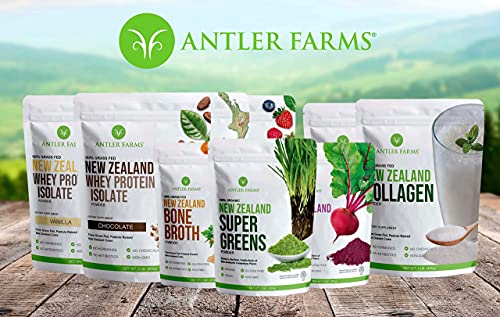 Antler Farms - 100% Grass Fed New Zealand Whey Protein Isolate, Unflavored, 30 Servings