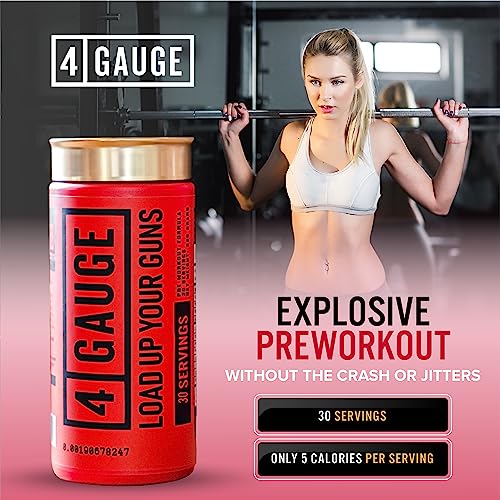 4 Gauge Natural Preworkout Without The Jitters | 30 Servings | Nitric Oxide Booster