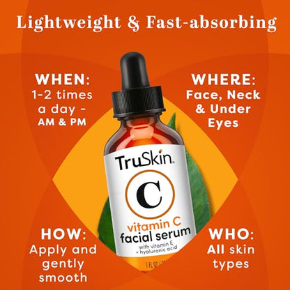 TruSkin Vitamin C Face Serum – Anti Aging Facial Serum with Vitamin C, Hyaluronic Acid