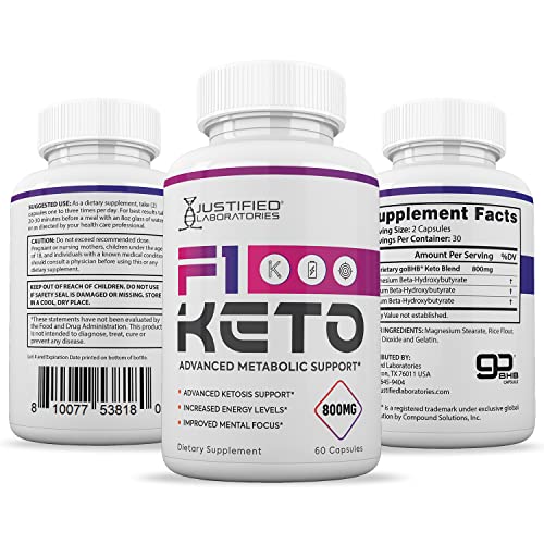 (3 Pack) F1 Keto Pills 800MG Includes goBHB Exogenous Ketones Advanced Ketosis