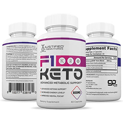 (3 Pack) F1 Keto Pills 800MG Includes goBHB Exogenous Ketones Advanced Ketosis