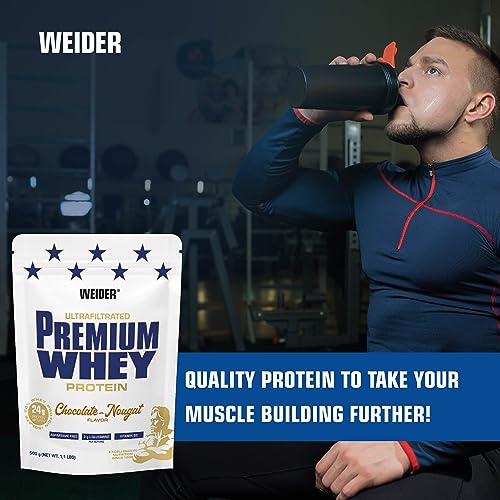 Weider Premium Whey (500g) Chocolate-Nougat Flavour. Ultrafiltrated Proteins from Whey Protein