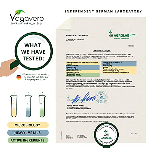 Vegavero Vegan Collagen Supplement | 2000mg | Complex with L-Lysine, L-Proline, Vitamin C (Acerola) & Superfoods Extracts | NO Additives, Lab-Tested | 120 Capsules