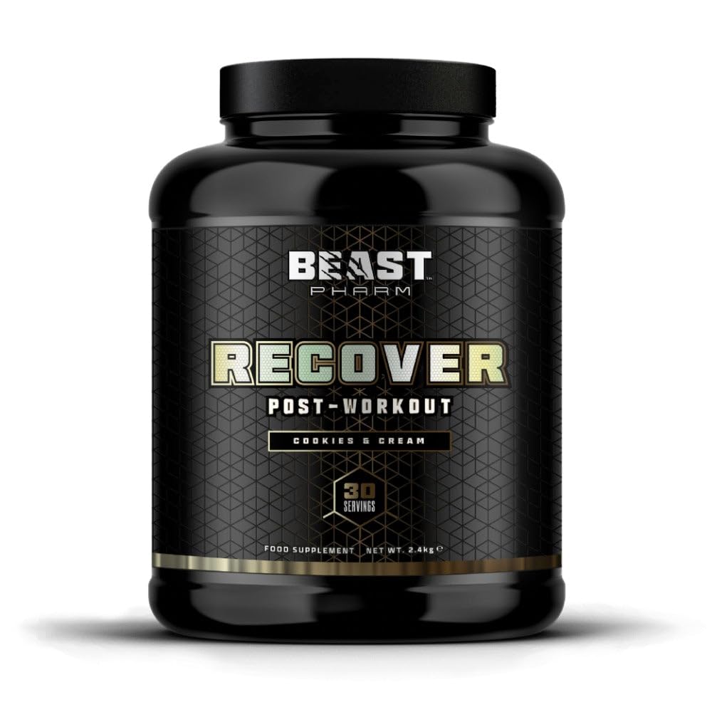 Beast Pharm | Recover Whey Protein Powder | 2.4kg/30 Servings | Cookies & Cream