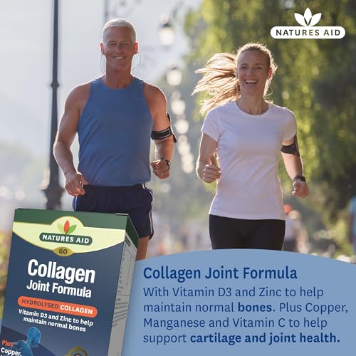 Natures Aid Collagen Joint Formula with Vitamin C, Copper and Manganese, Cartilage and Joint Health, 60 Capsules